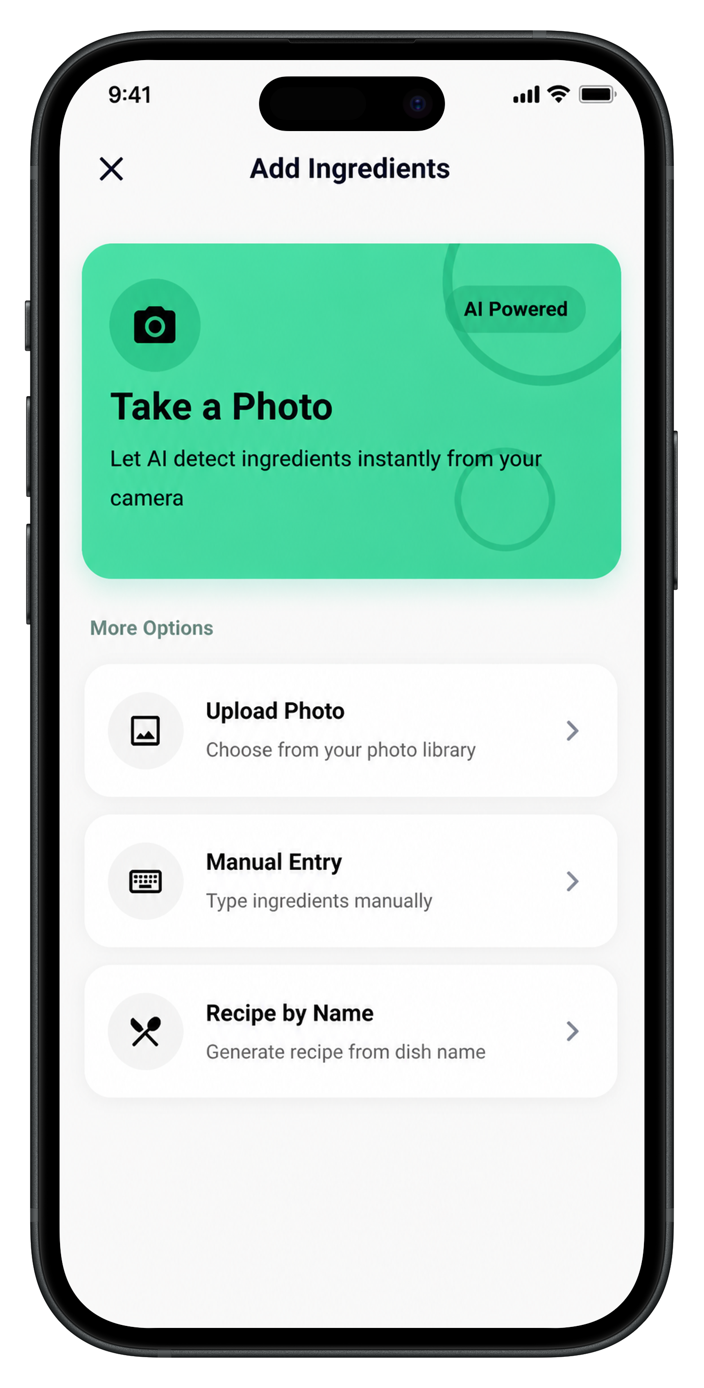 Scan your fridge with one tap.